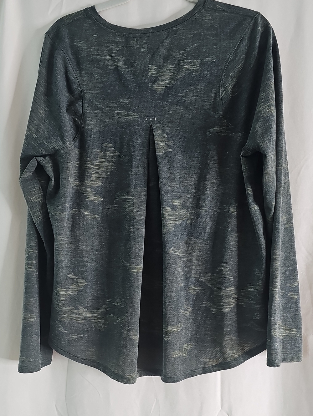 Avia Women's Long-Sleeve Heathered Crew in Dark Gray with Light Marbling - Picture 2 of 3